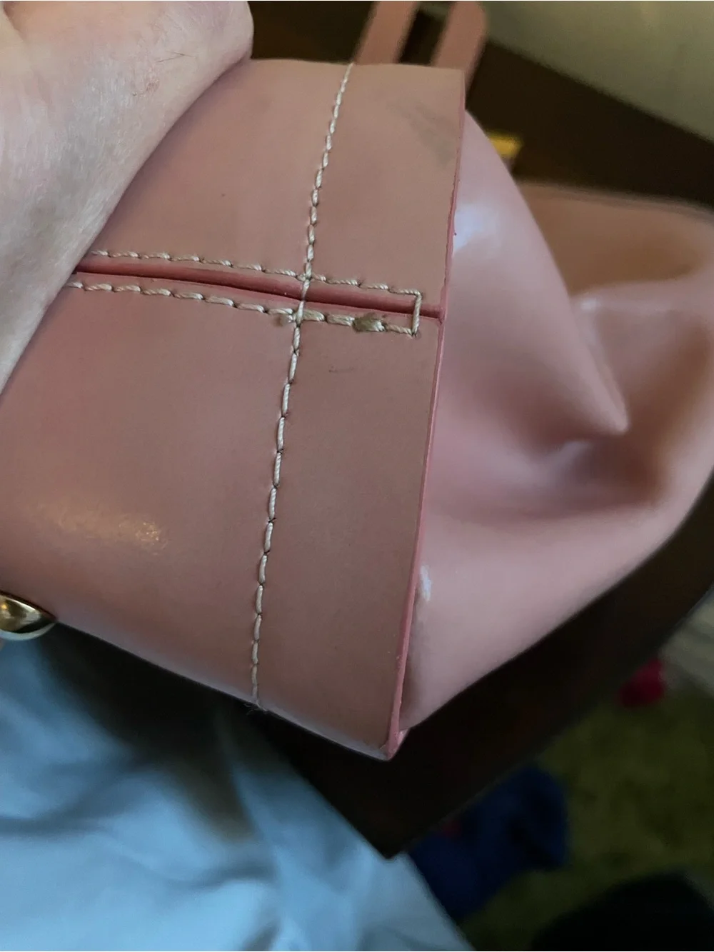 Alberta Di Canio Blush Pink Tote with Gold Accent - Picture 15 of 16